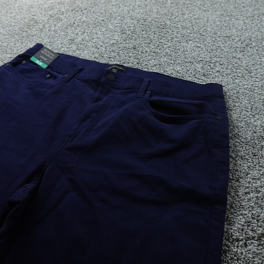 NEW Banana Republic Jeans Mens 38X30 Blue Five Pocket Pants Straight Stretch